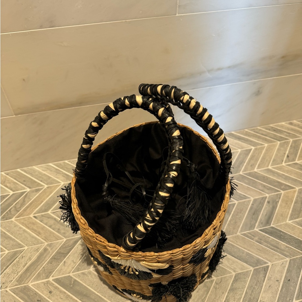 Aranaz straw tassel bucket bag - Picture 11 of 12